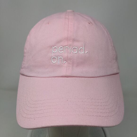 Period. On. Slideback Hat Pink One Size Embroidered Adjustable 6 Panel - Picture 2 of 8
